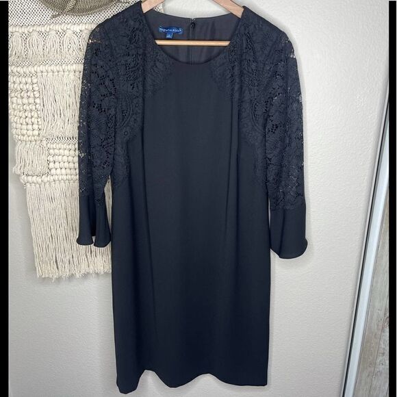 rsvp by Talbots Black Lace Long Sleeve Dress Sz 12 - Picture 1 of 7